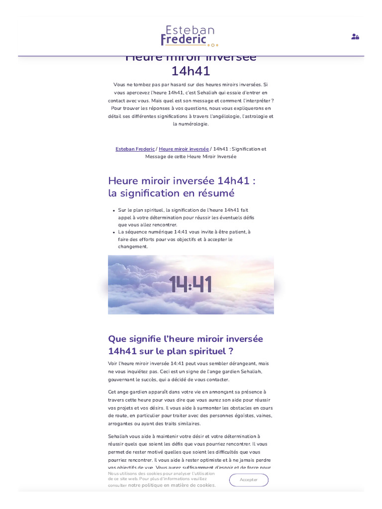 L&rsquo;heure miroir inversée 14h41 : décryptage de son message et de sa signification