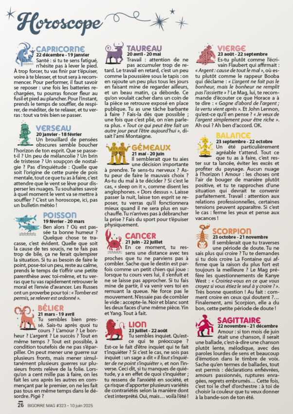 Les prévisions astrologiques du mardi 10 juin 2025
